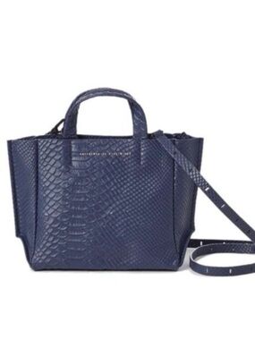 NEW NWT Ampersand as Apostrophe Navy blue micro tote crosbody genuine leather